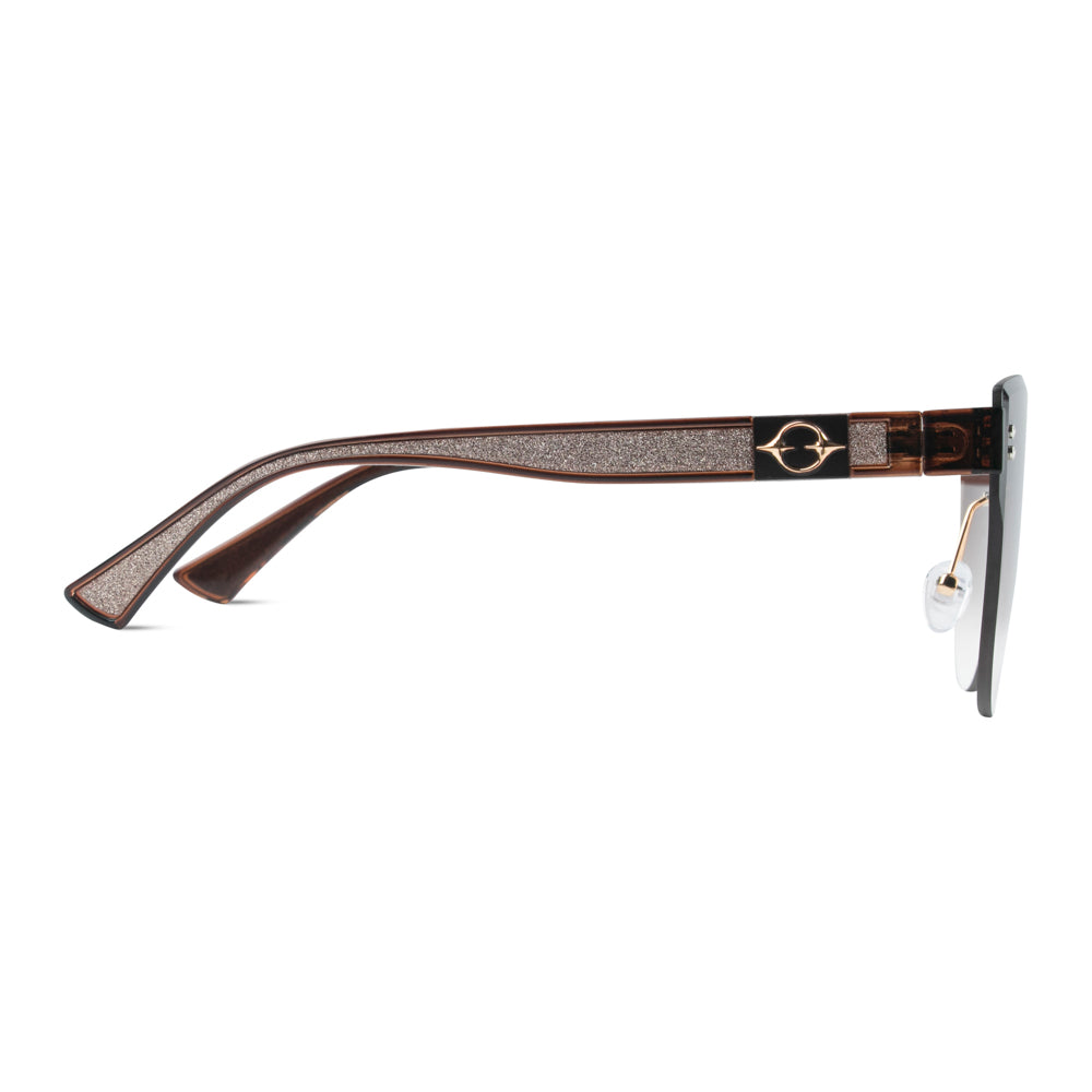 EyeInsist XX Siren Rimless Butterfly Gold Brown Gradient