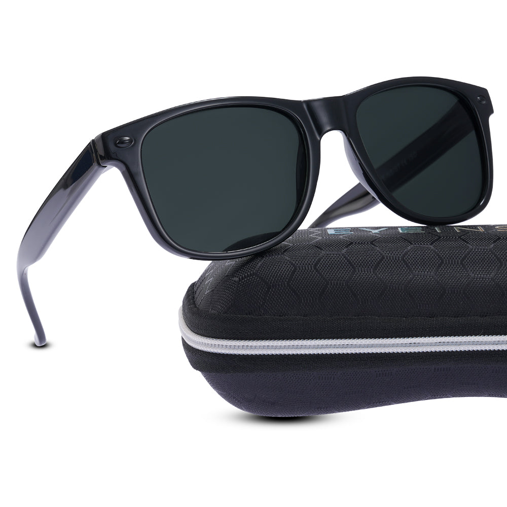 EyeInsist Kreed Wayfarer Shine Black - First Free Sunglass