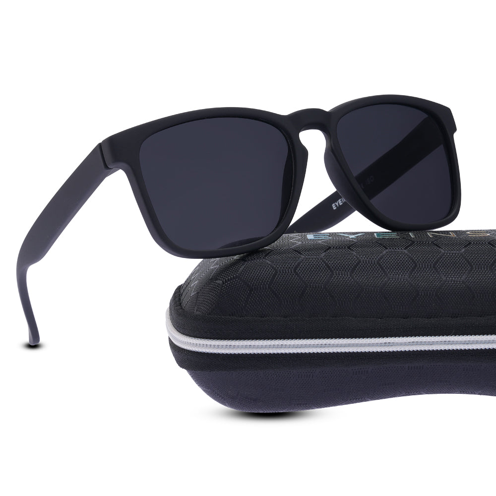 EyeInsist Jaxen Square Matt Black - First Free Sunglass