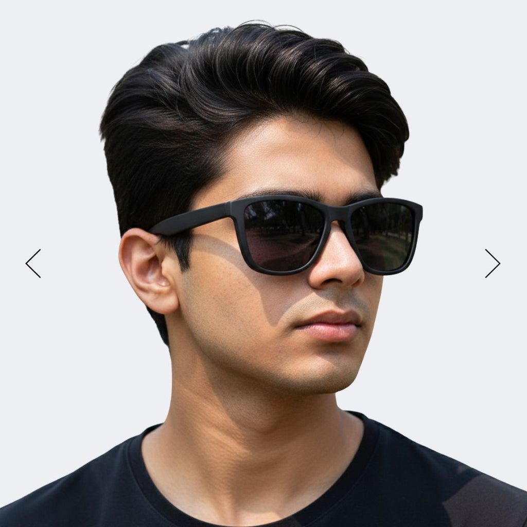 EyeInsist Crux Trapezoid Velvet Black - First Free Sunglass