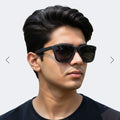 EyeInsist Crux Trapezoid Velvet Black - First Free Sunglass