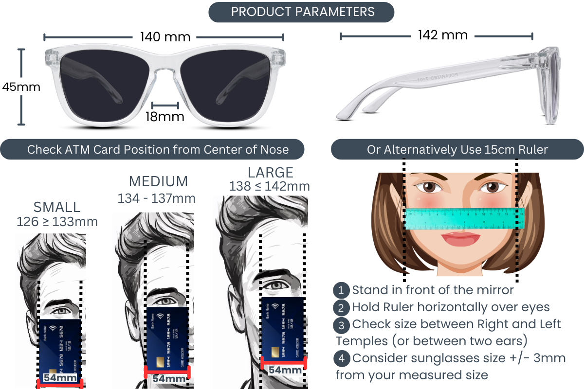 EyeInsist Crux Polarized Trapezoid Transparent