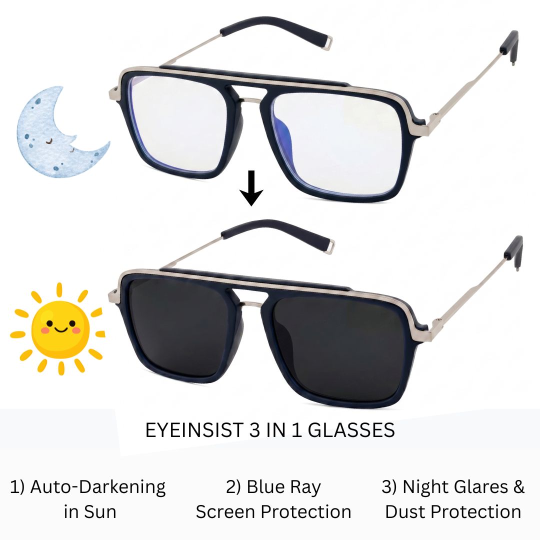 EyeInsist Cool Prespective 3 in 1 Rectangle Matt Blue