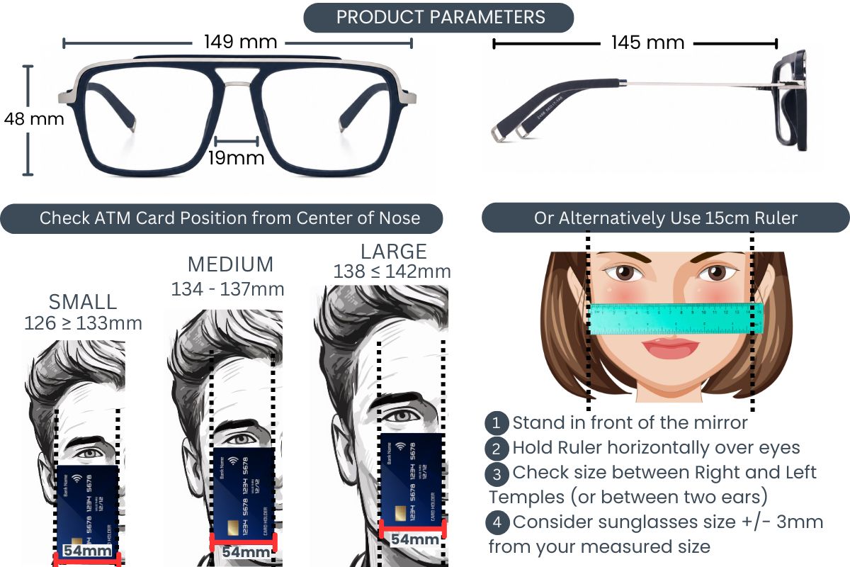 EyeInsist Cool Prespective 3 in 1 Rectangle Black