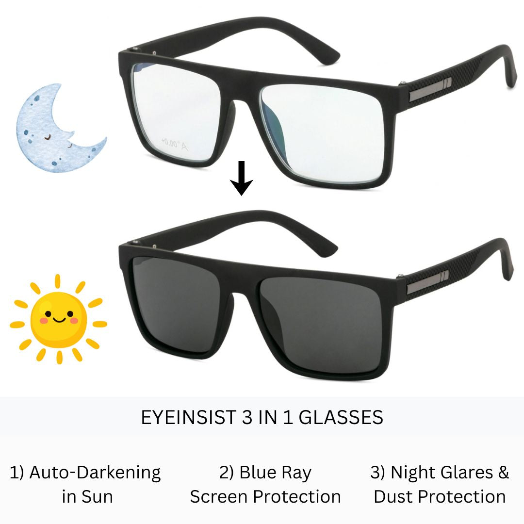 EyeInsist Dominator 3 in 1 Square Matt Black