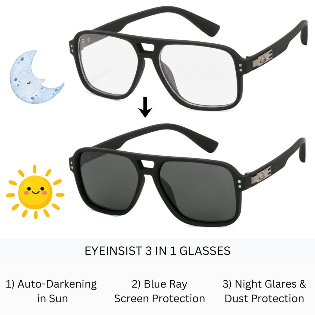 EyeInsist StreetPro 3 in 1 Square Matt Black