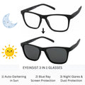 EyeInsist Dictate 3 in 1 Square Matt Black