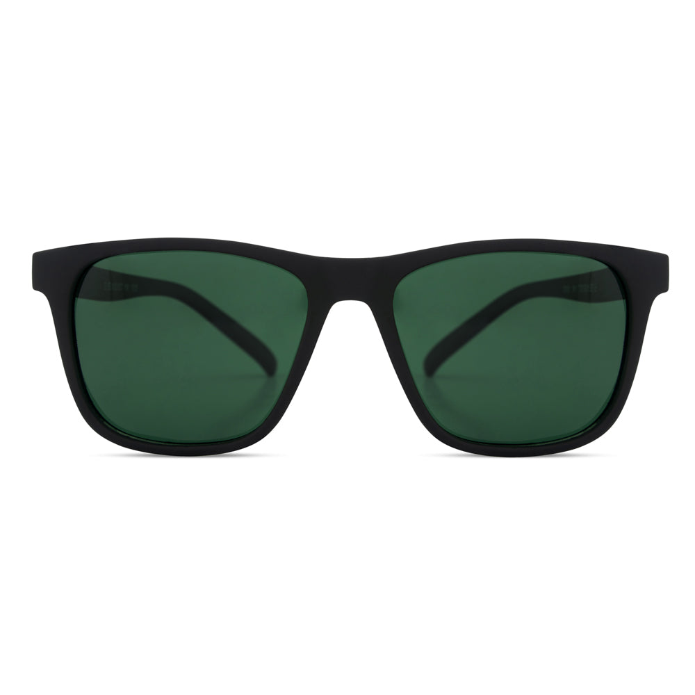 EyeInsist Dictate Polarized Square Matt Black-Green Lens