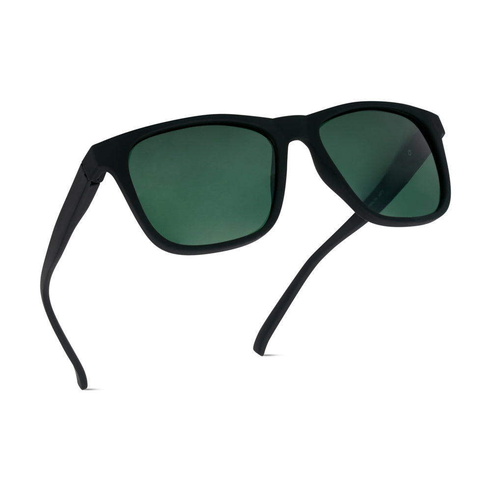 EyeInsist Dictate Polarized Square Matt Black-Green Lens