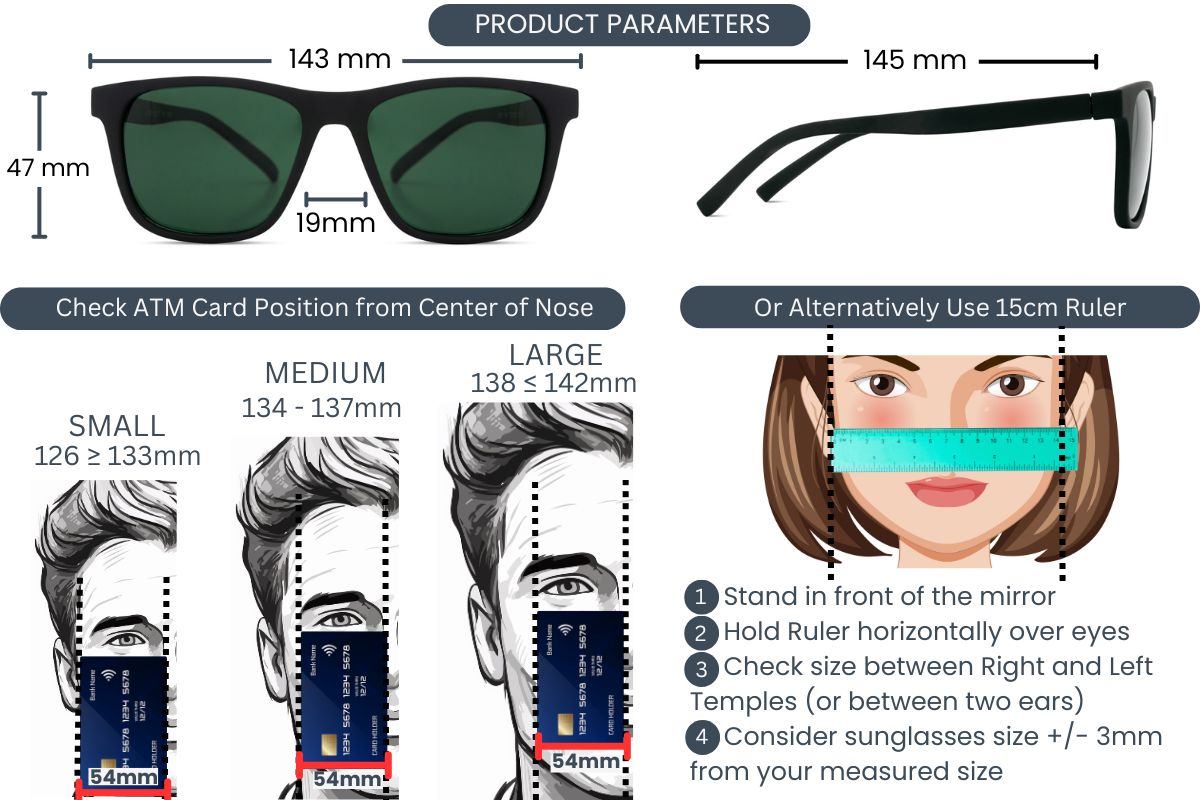 EyeInsist Dictate Polarized Square Matt Black-Green Lens