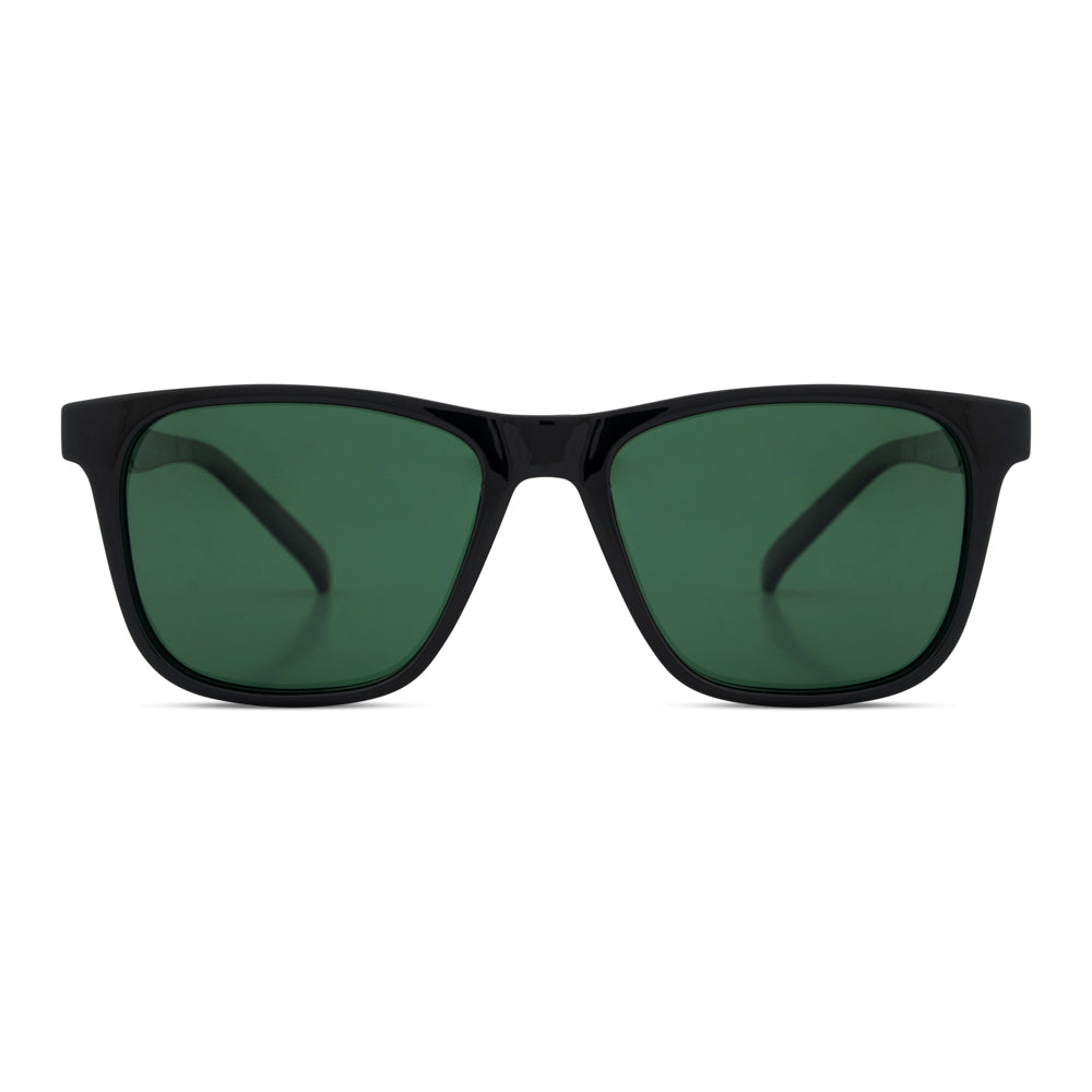 EyeInsist Dictate Polarized Square Shine Black-Green Lens