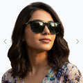 EyeInsist Dictate Polarized Square Shine Black-Green Lens