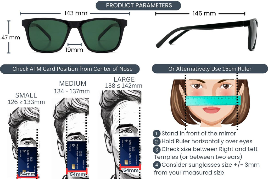 EyeInsist Dictate Polarized Square Shine Black-Green Lens