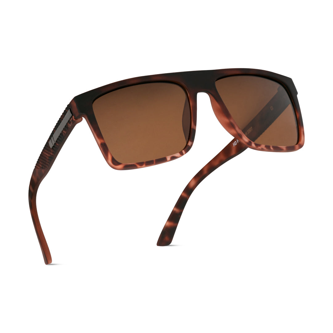 EyeInsist Dominator Polarized Square Brown Leopard