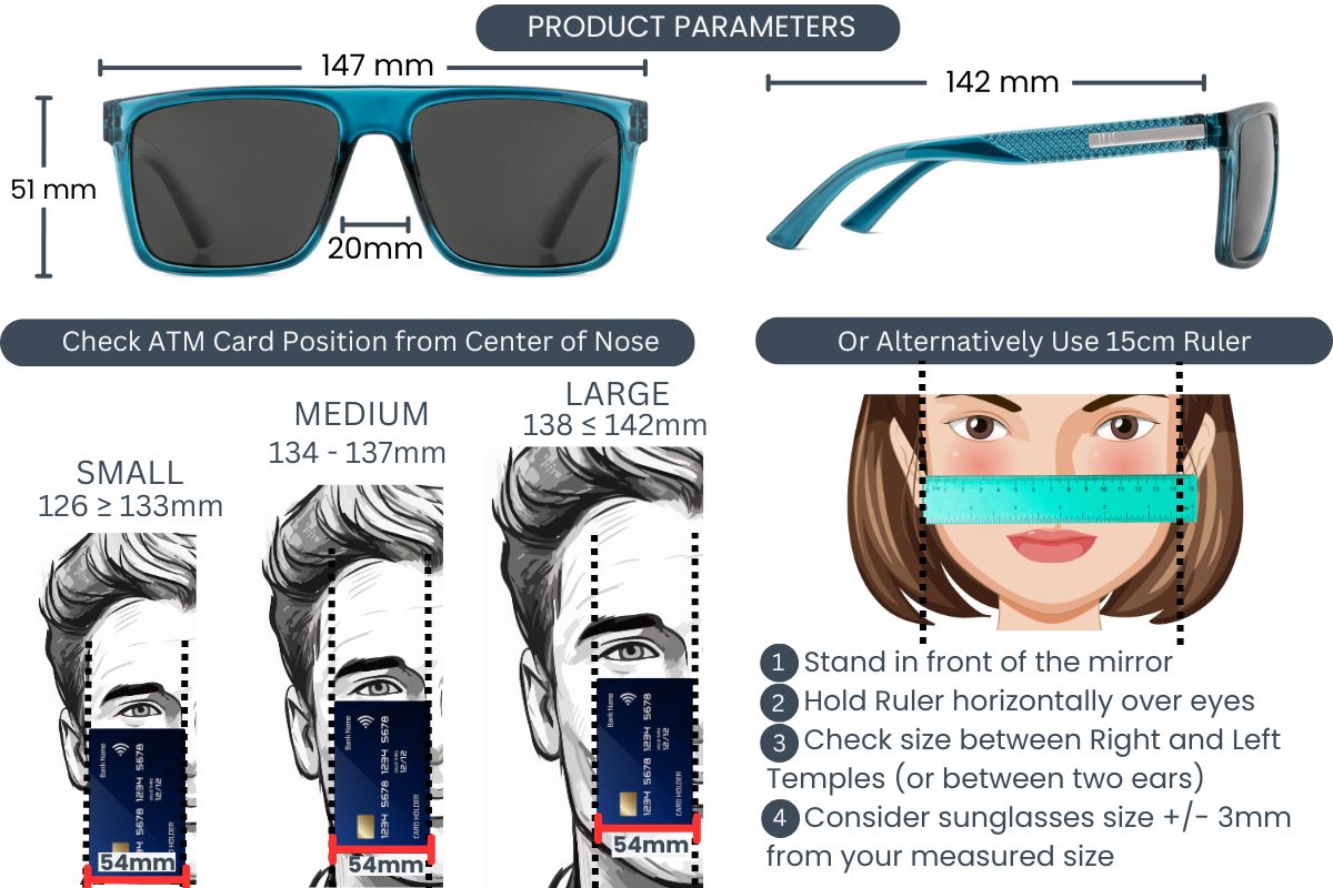 EyeInsist Dominator Polarized Square Teal Blue