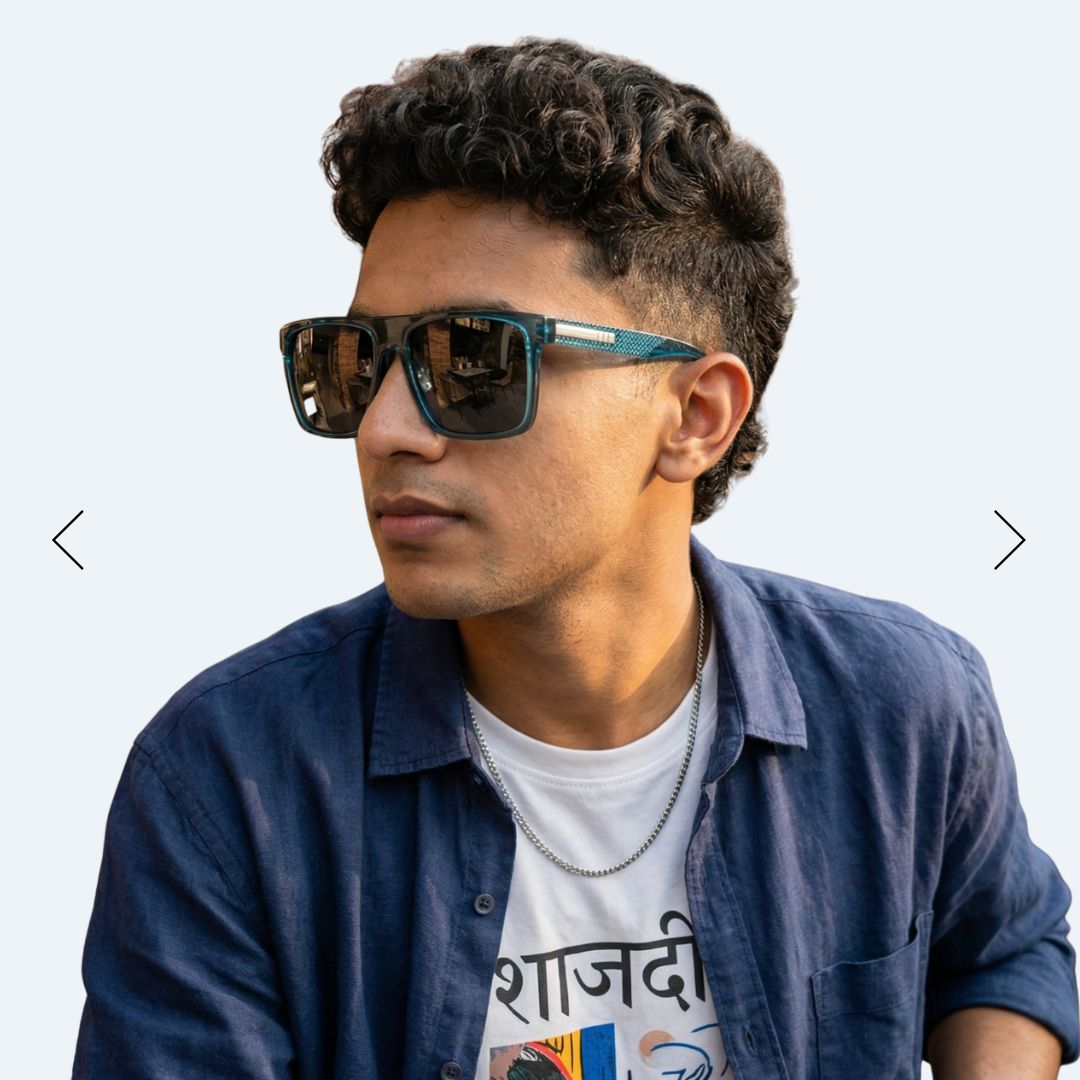 EyeInsist Dominator Polarized Square Teal Blue