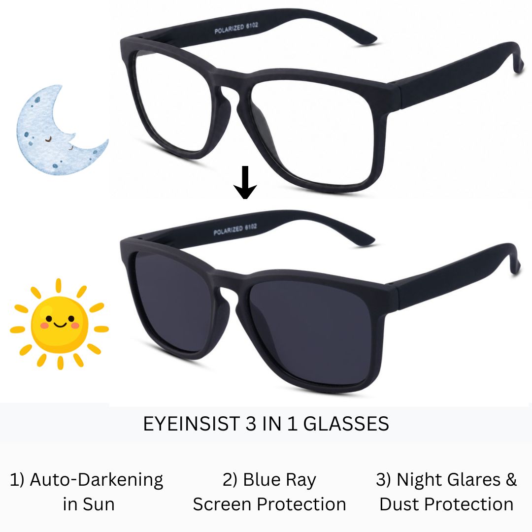 EyeInsist Jaxen 3 in 1 Trapezoid Matt Black