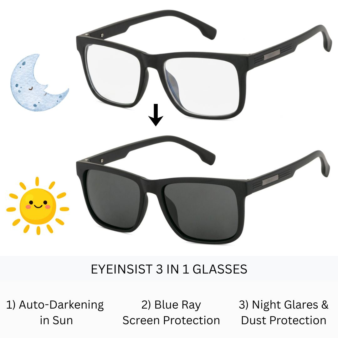 EyeInsist Legacy 3 in 1 Square Matt Black