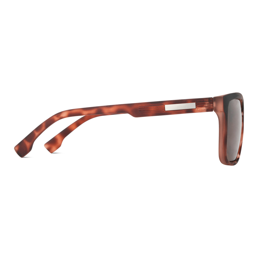 EyeInsist Legacy Polarized Square Brown Leopard Men Sunglass