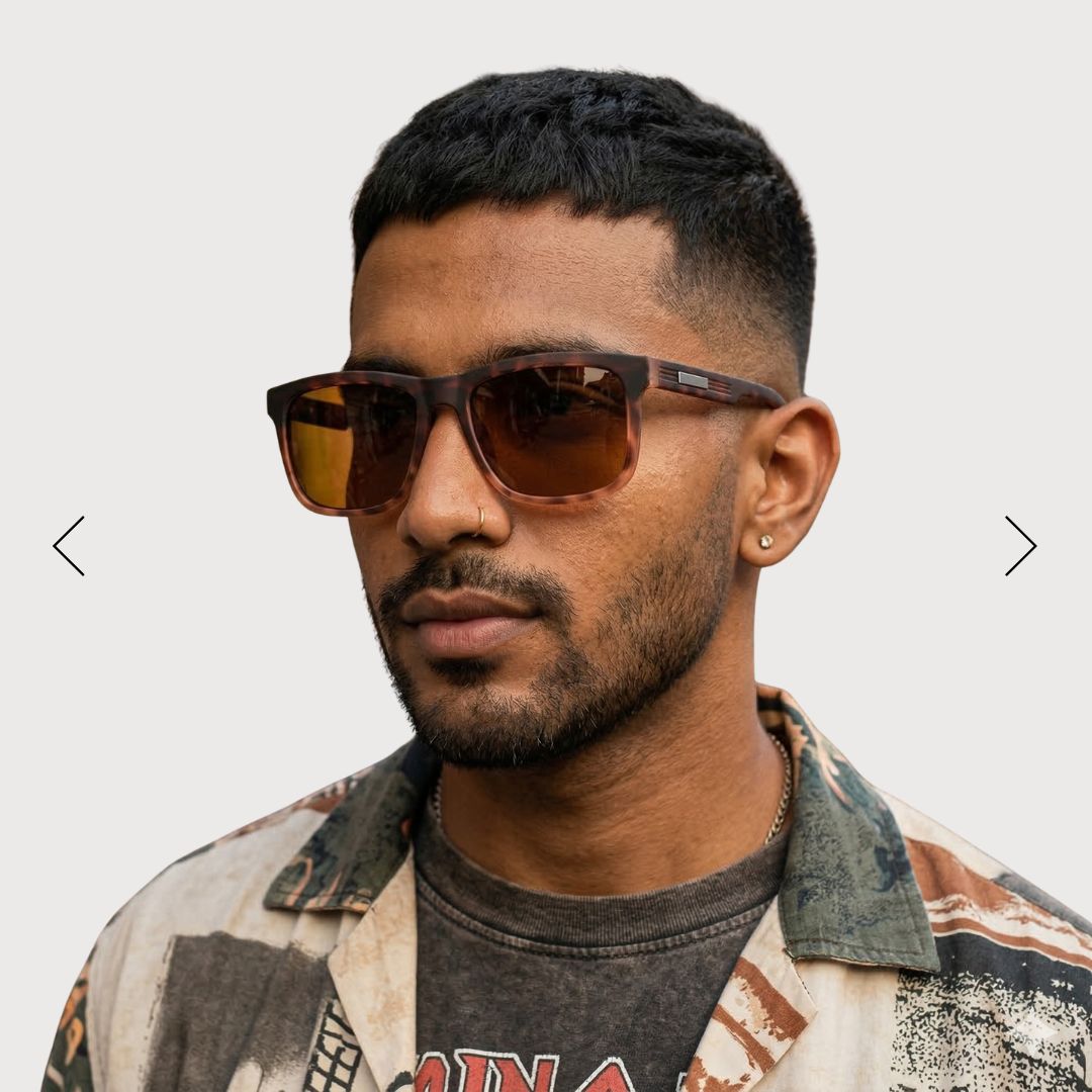 EyeInsist Legacy Polarized Square Brown Leopard Men Sunglass