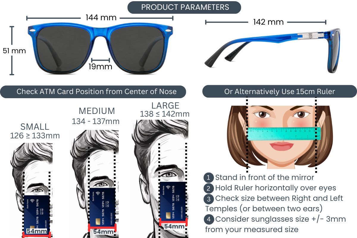 EyeInsist Neoway Polarized Wayfarer Blue Black Gradient