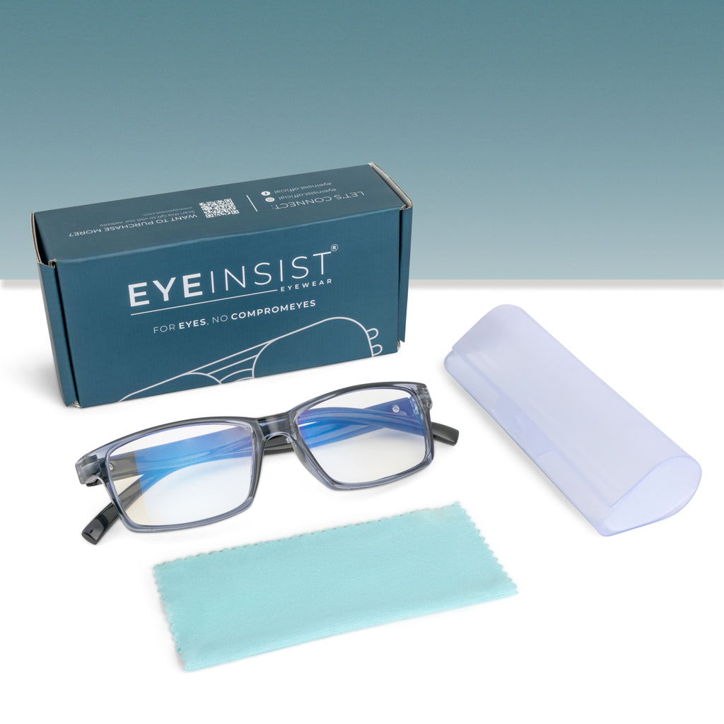 EyeInsist Serene Blue Light Filter Reading Glasses - Grey