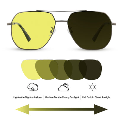 EyeInsist Sentinel Photochromic Polarized Night Vision Eyewear Transition View from Night to Day or Indoors to Outdoors