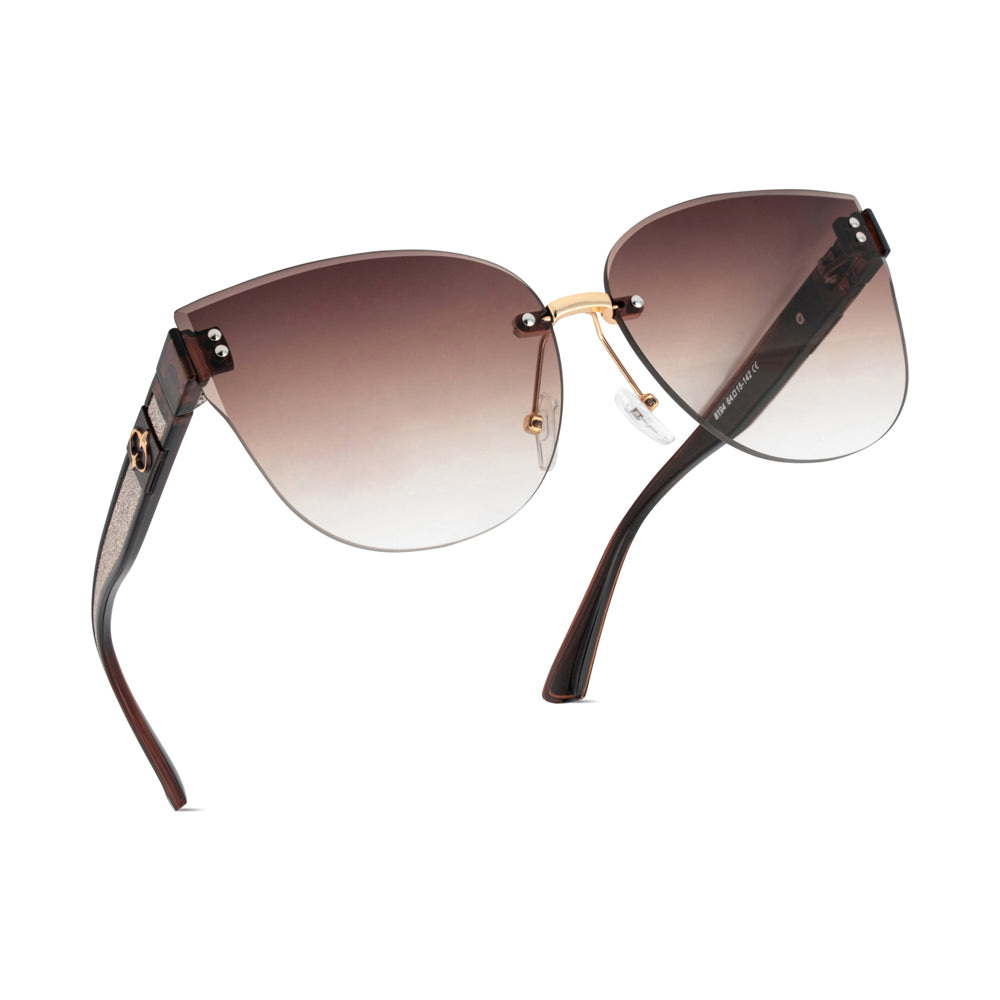 EyeInsist XX Siren Rimless Butterfly Gold Brown Gradient