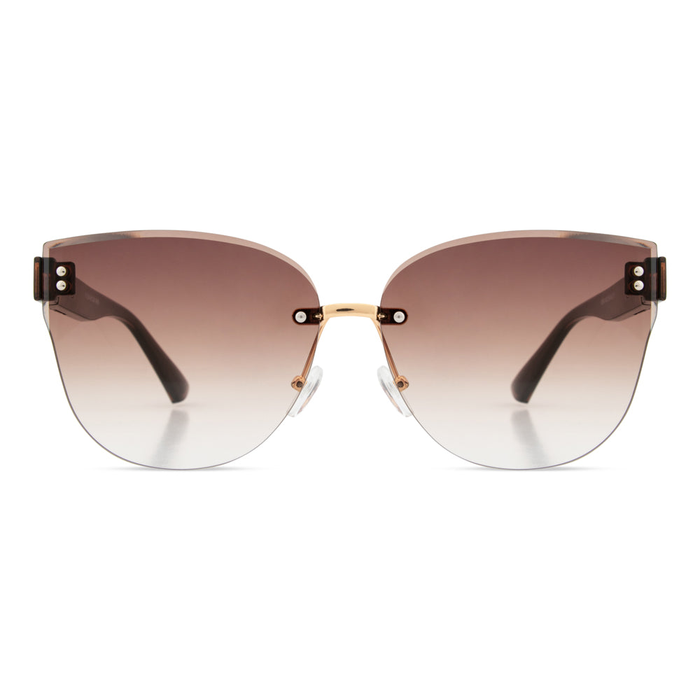 EyeInsist XX Siren Rimless Butterfly Gold Brown Gradient