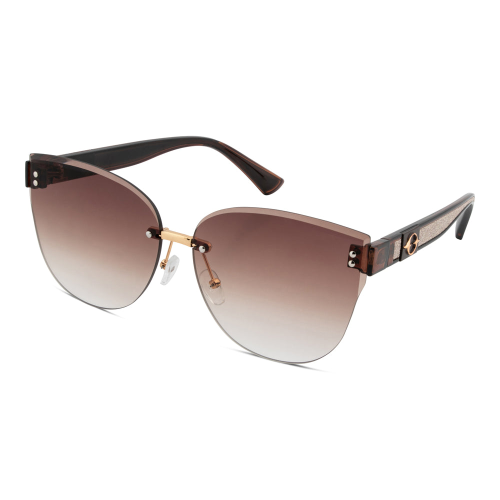EyeInsist XX Siren Rimless Butterfly Gold Brown Gradient