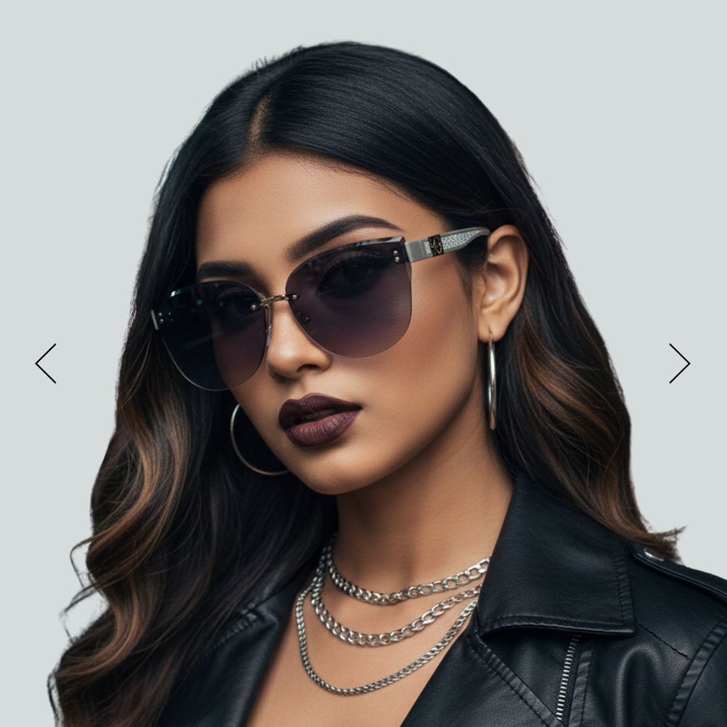EyeInsist XX Siren Rimless Butterfly Gold Grey Gradient