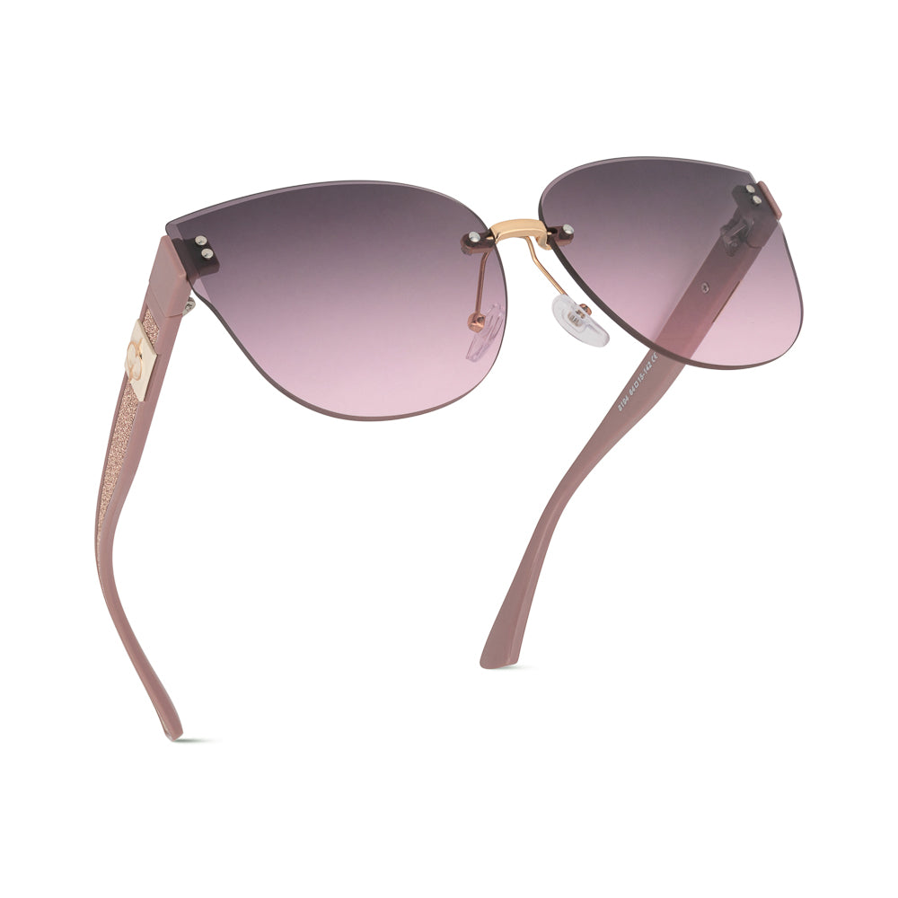 EyeInsist XX Siren Rimless Butterfly Gold Purple Gradient