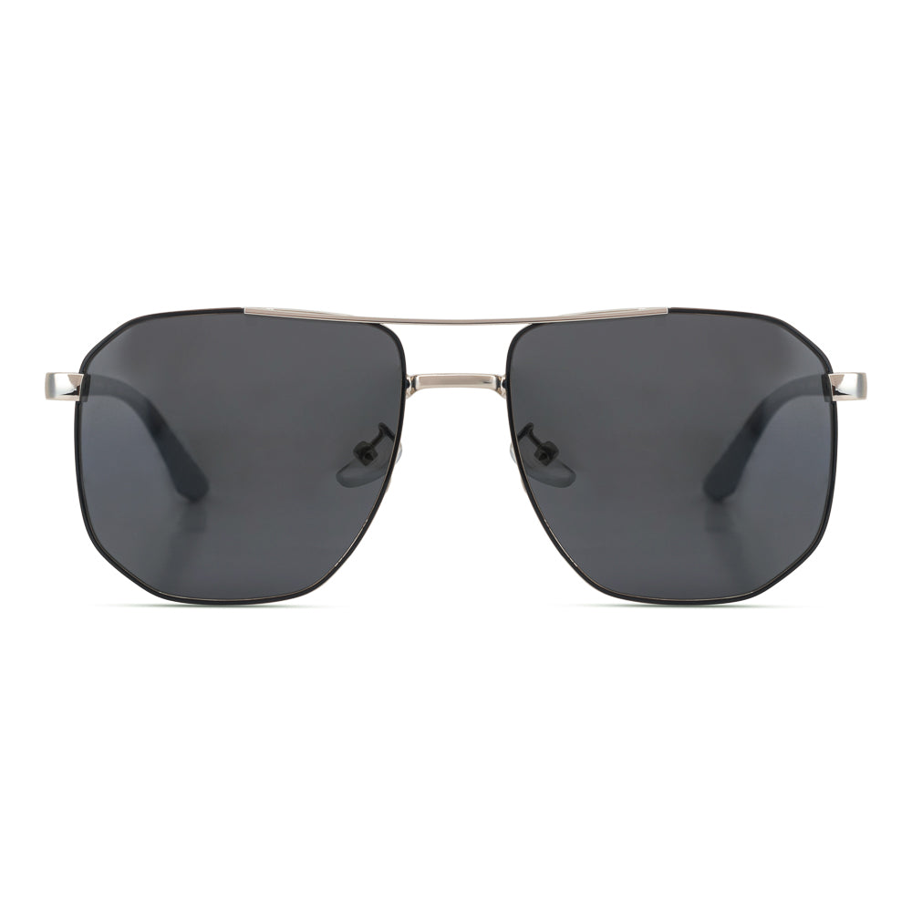 EyeInsist Altitude Arc Square Aviator Silver Black