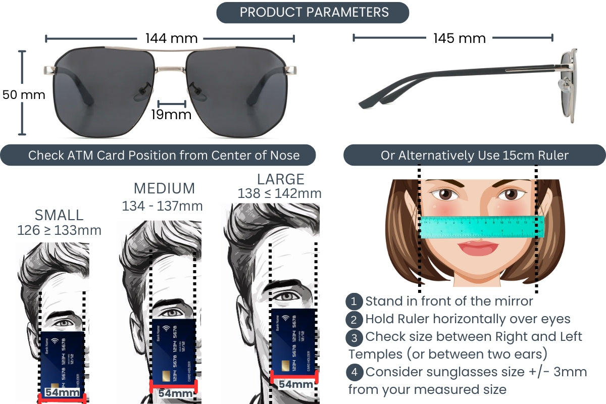 EyeInsist Altitude Arc Square Aviator Silver Black