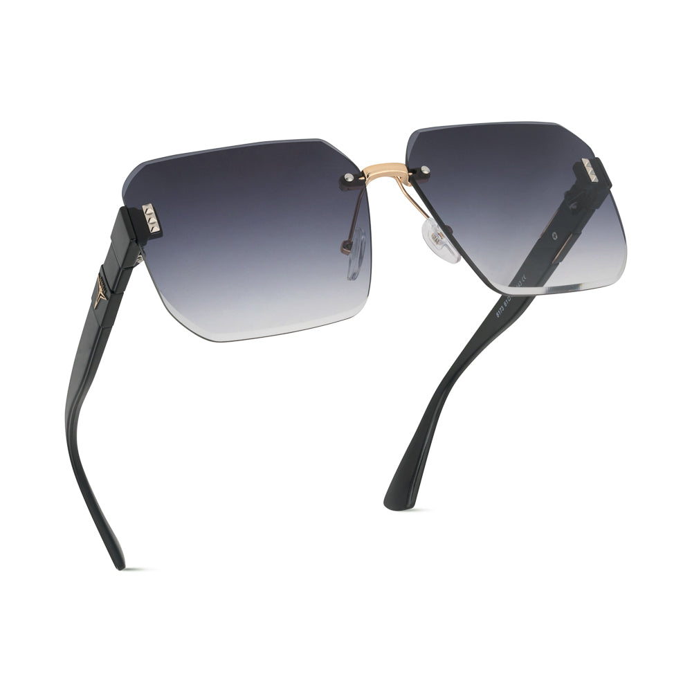 EyeInsist Empress Rimless Oversized Square Gold Black Gradient