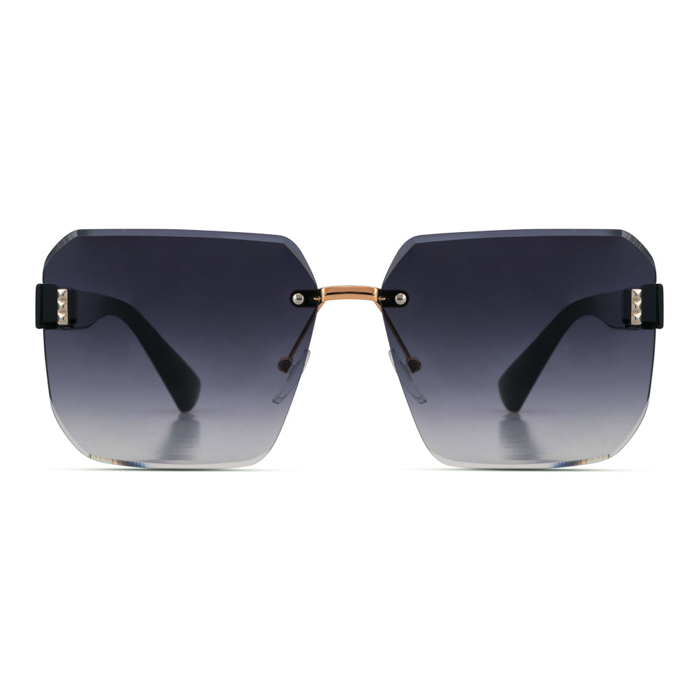 EyeInsist Empress Rimless Oversized Square Gold Black Gradient