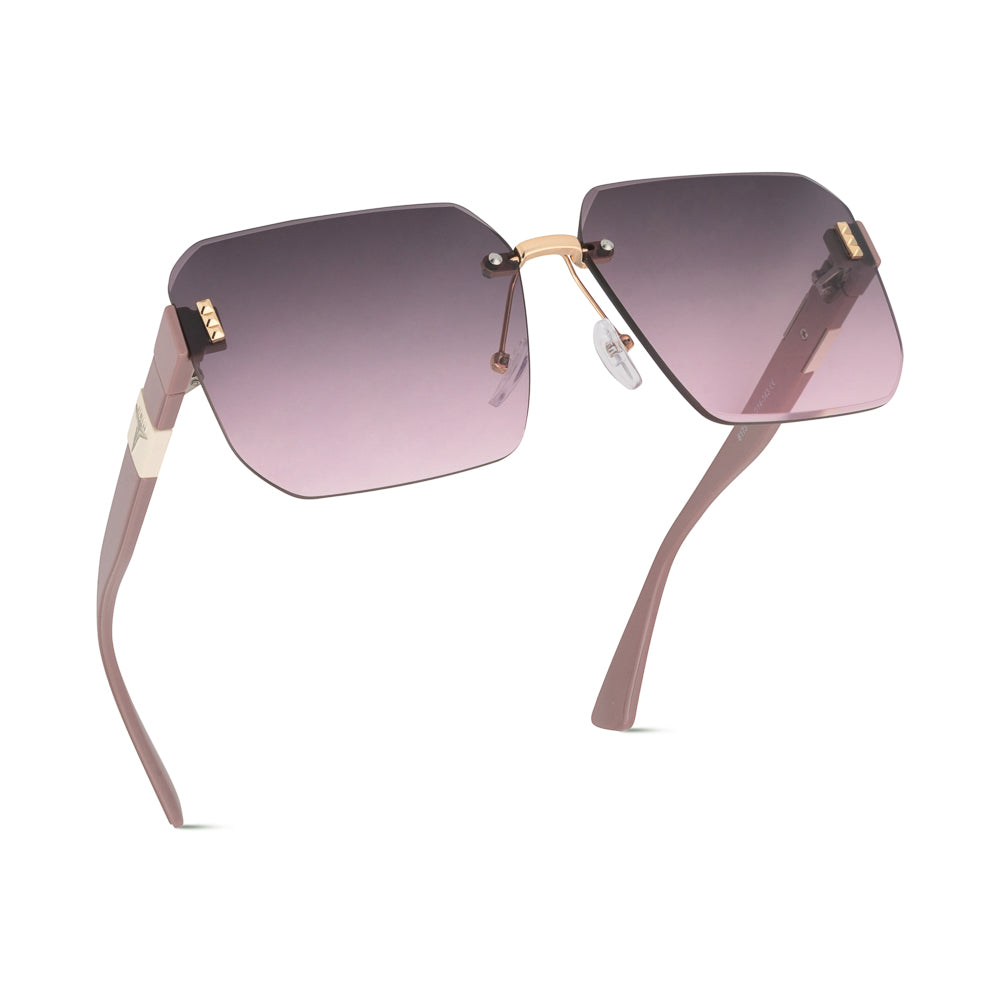 EyeInsist Empress Rimless Oversized Square Gold Purple Gradient
