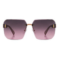 EyeInsist Empress Rimless Oversized Square Gold Purple Gradient