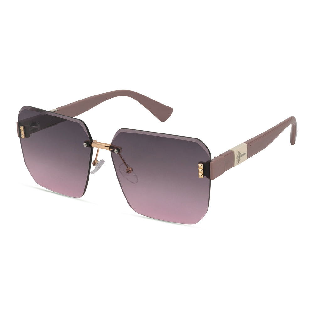 EyeInsist Empress Rimless Oversized Square Gold Purple Gradient