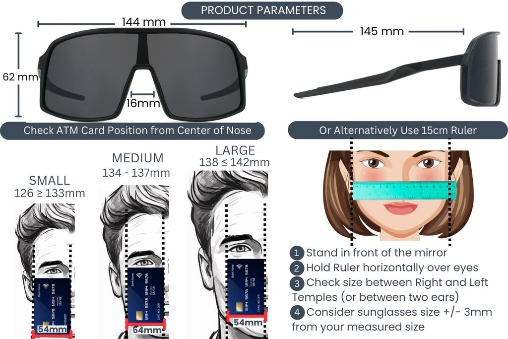 EyeInsist AeroGuard Oversized Wrap Around Black