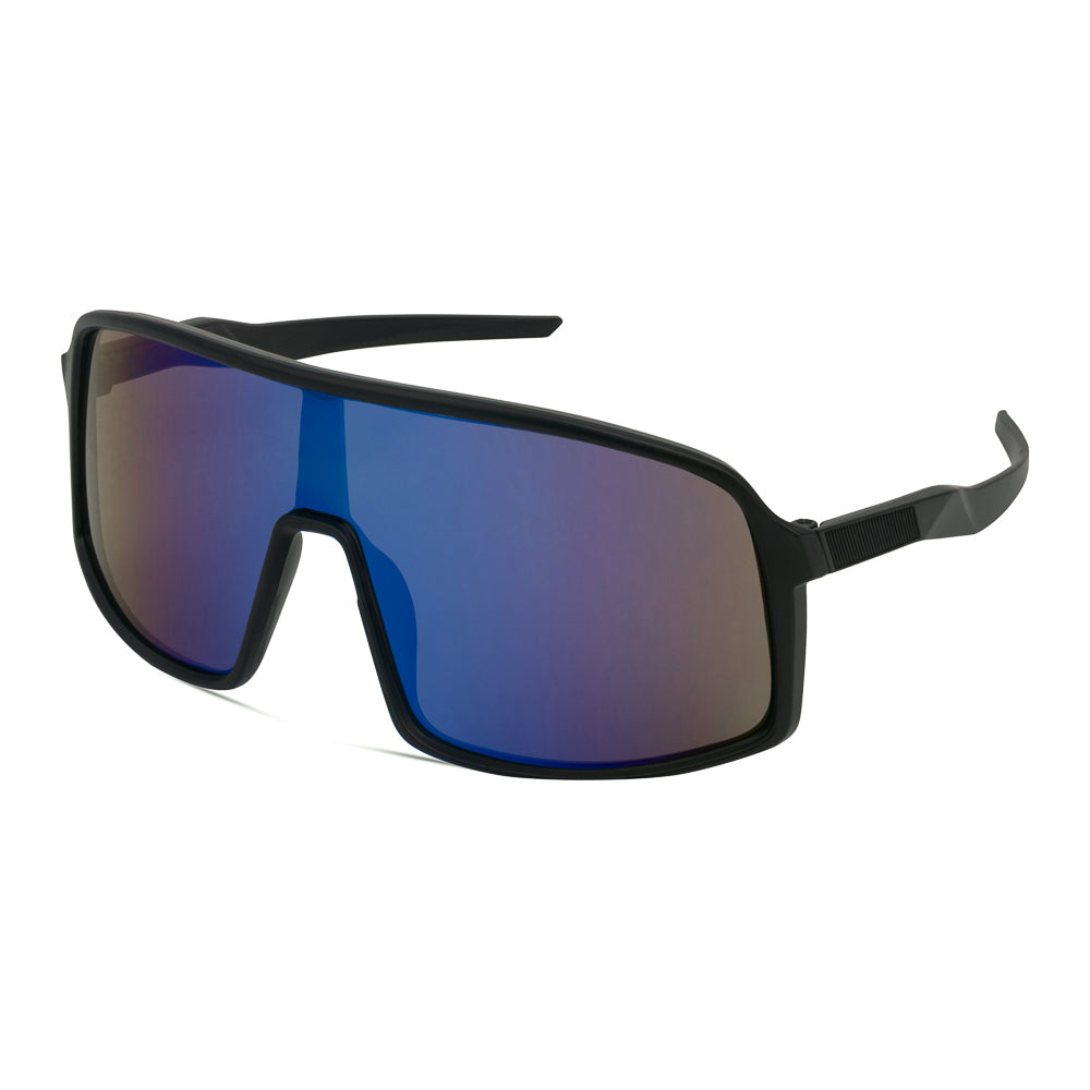 EyeInsist AeroGuard Oversized Wrap Around Blue Mirror