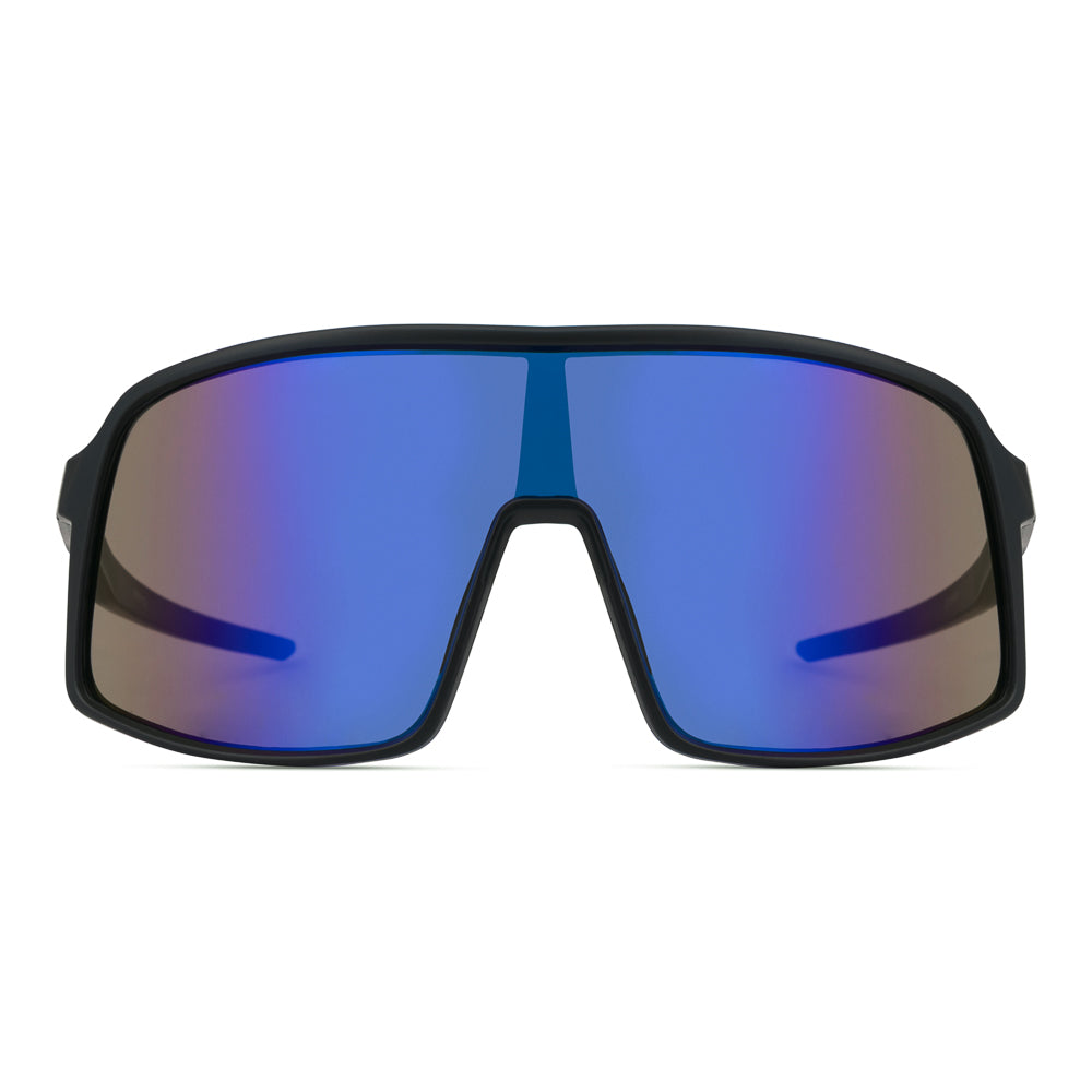 EyeInsist AeroGuard Oversized Wrap Around Blue Mirror