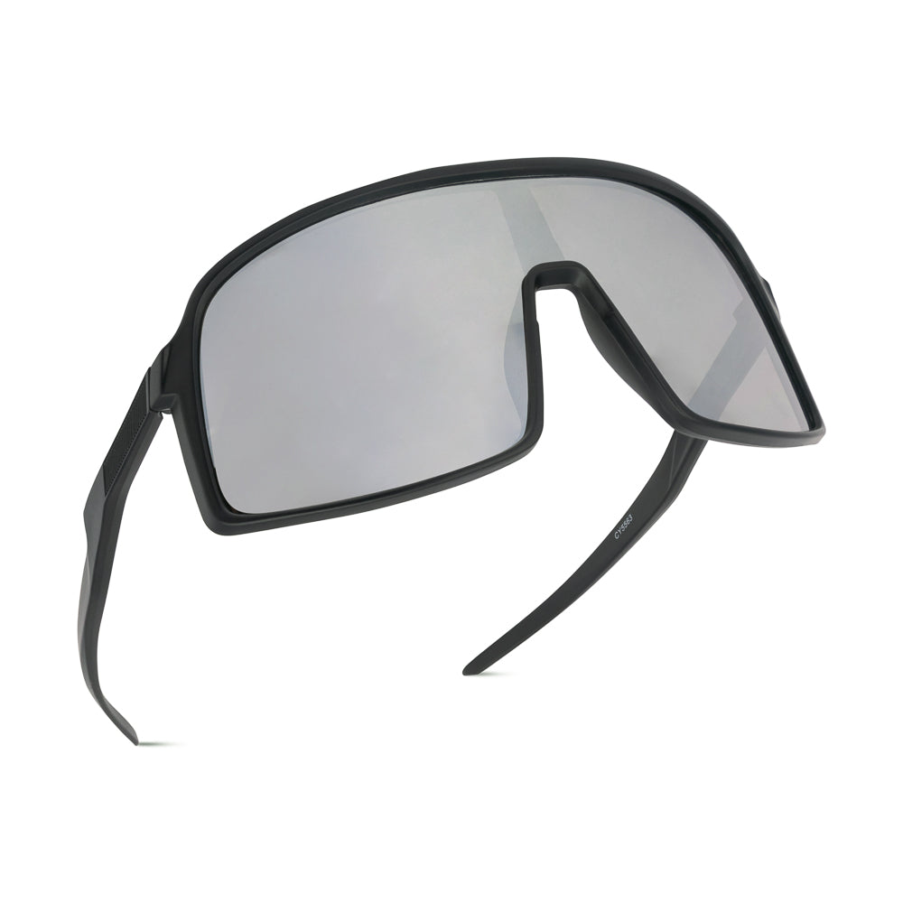 EyeInsist AeroGuard Oversized Wrap Around Silver Mirror