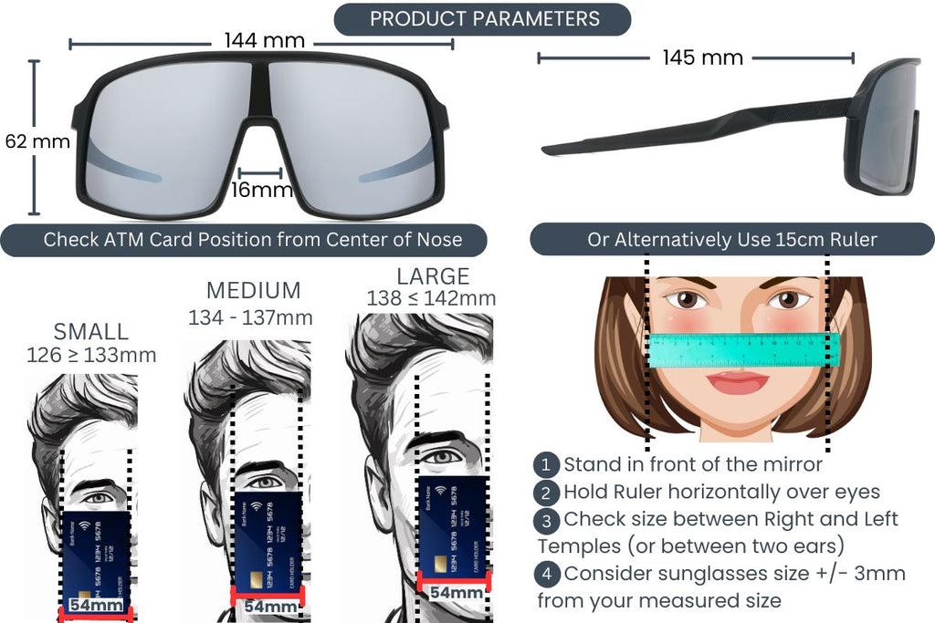 EyeInsist AeroGuard Oversized Wrap Around Silver Mirror