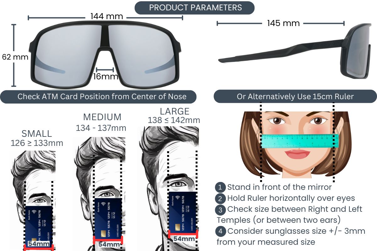 EyeInsist AeroGuard Oversized Wrap Around Silver Mirror