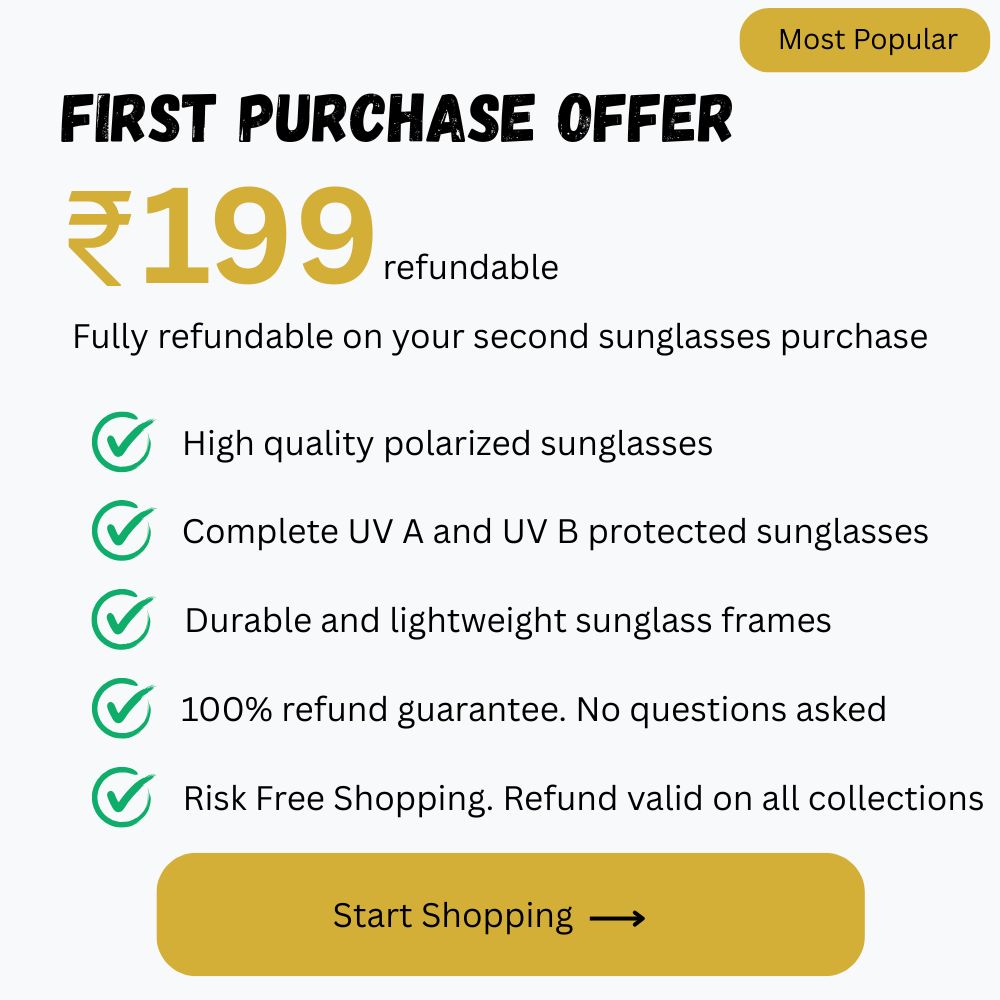 EyeInsist First Sunglasses Offer at just Rs.199 that too fully refundable on second purchase